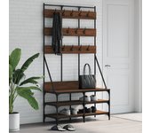 Perchero with soporte para Zapatos Roble Marron 100x40x184 cm