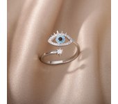 Turkish Blue Cubic Zircon Evil Eye Ring for Women Gold Color Lucky Eye Ring Wedding Couple Cocktail Rings Fashion Jewelry Gift
