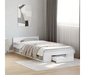 Cama con cajón madera de ingeniería blanca 90x200 cm