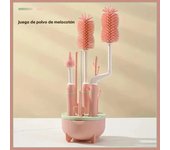 4Pcs Silicone Bottle Brush for Babies 3 Color Long Handle Cleaning Brush Set 360 Degree Rotating Cleaning Bottle Brush Set