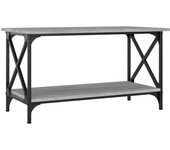 vidaXL Mesa de centro madera y hierro 80x45x45 cm Negro, Roble Sonoma, Roble ahumado Mesita de Salón o Comedor o Auxiliar Mesa de Café Meuble Salón