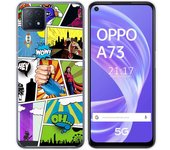 Tumundosmartphone Funda Gel Tpu para Oppo A73 5G diseño Comic Dibujos