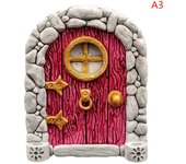 Miniature Fairy Door Home Creative Yard Art Mini Arch Window Door Mouse Hole Decoration Outdoor Garden Sculpture  Craft Decor
