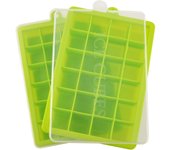 Bandeja para cubitos de hielo, bandejas de silicona cuadradas para cubitos de hielo, fácil de quitar, apilables, con tapa