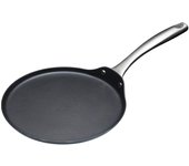 KitchenCraft MasterClass Sartén para Crepes Antiadherente de Acero al Carbono, 24 cm – Negro