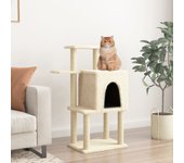 vidaXL Rascador para Gatos con Postes Árbol Torre Escalador Sisal Color Crema,  Gris claro,  Gris oscuro y mas