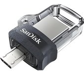 SanDisk Ultra Dual m3.0 - Unidad Dual con conector micro-USB en un extremo y un conector USB 3.0, 128 GB