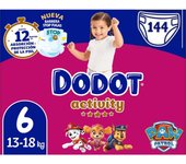 Dodot Activity, Pañales Talla 6, 13-18 kg, Pack Ahorro 144 Unidades