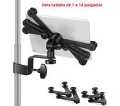 7-14 inches Adjustable Tablet Holder Mount 360 Degree Swivel Clamp For Microphone Stand for Apple iPad Pro Air Mini Google Nexus