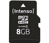 Intenso 3403460 Micro Tarjeta de Memoria SD 8 GB Grado 4 con SD Adaptador, Azul