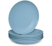Plastic Forte - Juego de 6 Platos Classic Llanos 20 cm Reutilizables. Ideal Fiestas. Azul