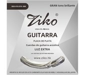 Ziko DUS Series 1 Set of Acoustic Guitar Strings Hexagonal Core Silver Plating Winding 010-048/011-050/012-053 Inch