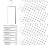 90Pcs Transparent Acrylic KeyChain Blank Charms Key Chains Jump Ring for DIY Craft Ornament Engrave Painting