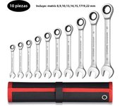 Ratcheting Combination Wrench Set, 72 Teeth Ratchet Wrench for Car Repair and Household Equipment Repair, Cr-V,Portable Handbag
