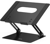 Soporte para computadora portátil, soporte ergonómico de aluminio para computadora portátil, 10-14" (metal negro)