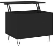 vidaXL Mesa de centro madera contrachapada 60x44,5x45 cm Blanco, Negro, Blanco brillante Mesita de Salón o Comedor o Auxiliar Mesa de Café Meuble Salón