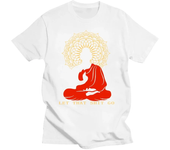 cartoon Men Funny T Shirt Let That Shit Go Buddha Version Women T-shirt Men O-neck Short Sleeve Tshirt Cotton Tees Streetwear