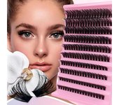 10 row segmented false eyelash set with single tuft hair and large capacity eyelash extension