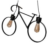 BICICLETA DE HIERRO FORJADO, NEGRO ARAÑA DE LUCES SUSPENSIÓN AJUSTABLE TECHO LUZ ILUMINACIÓN SUSPENSIÓN COLGANTE INTERIOR RESTAURANTE SALA SALÓN