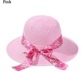 Sombrero de paja de playa de verano sombrero de sol casual sombrero de cubo de cinta de moda para mujer