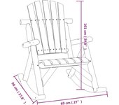 vidaXL Silla mecedora de jardín madera maciza abeto 69x96x101 cm