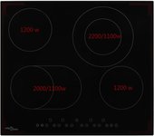 Placa vitrocerámica VidaXL 6600W 4 zonas negro 59 cm