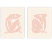 Set de 2 cuadros calidad premium con marco de madera - 30x40 cm o 50x70 cm - POSTER LAB