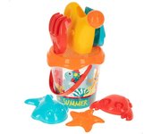 Set cubo playa 18 cm summer sea con bolsa red Color Beach 49267 COLOR BABY