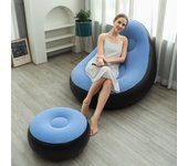 2-IN-1 Lounge Sofa Bed Set Lazy Sofa Set Outdoor Foldable Recliner Bed Folding Portable with Air Pump for Backyard Camping RV