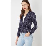 Chaqueta SINTY estampada de lacitos con manga larga y cuello solapa - SI-260038