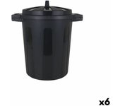 Cubo de Basura con Ruedas Dem Negro 25 L (6 Unidades)