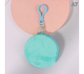 Candy Color Round Plush Coin Purse Women Cute Solid Color Change Pouch Wallet Keychain Portable Earphone Storage Bags