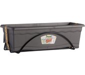 Plastiken Macetas y Jardines - Balconera Plato Integrado 60x24cm + Soporte Antracita