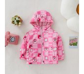 Girls Autumn Winter Fleece Jacket 2023 Double-Faced Hoodies Cartoon Rabbit Graphic Full Zip Fleece Outerwear Kids Casual Costume