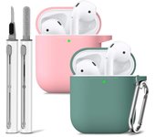 Two piecesAirPods  Case Cover with Cleaner Kit,Soft Silicone Protective Case for Apple AirPod Pro 2nd/1st Generation Case for Wo