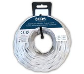 Carrete cable paralelo textil trenzado h05v-k 3 g 1,00 mm² blanco, 25 m