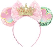 Newest Disney Mickey Mouse Ears Headband Kid Adult Festival Party Sequins 5" Bow Headband Women Baby Girl Party Hair Accessories