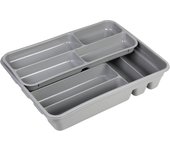 Cofan Cubertero con dos bandejas con 6 y 4 compartimentos | Color gris | Ideal para la organización de cubiertos y utensilios
