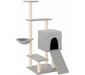 Rascador para Gatos con postes de isal gris Claro 132 cm