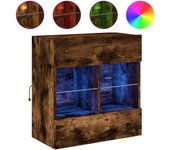 vidaXL Mueble TV de pared con luces LED 58,5x30x60,5 cm, Mueble de Salon, Mueble TV, Mueble TV salon, Mesa de TV, Mueble tele