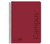 Cuadernos A4 Cuadrícula 4mm - Tapa Polipropileno - 80 Hojas - Pack de 6 Blocs - Rojo