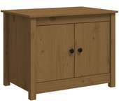 vidaXL Mesa de centro de madera maciza de pino 71x49x55 cm Natural, Blanco, Gris Mesita de Salón o Comedor o Auxiliar Mesa de Café Meuble Salón