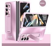 Plating Hinge with Pen 360 Full Screen Protector AG Matte Case for Samsung Galaxy Z Fold 6 5 4 3 5G Shockproof Kickstand Cover