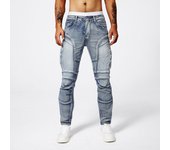Trendy Jeans Men's Small Straight Leg Denim Design Pants New Slim Fit Small Hole Long Pants High Street Classic High Quality