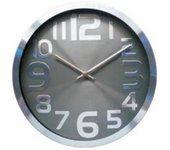 Reloj de pared 30,50 cm aluminio/gris. akihaydeto