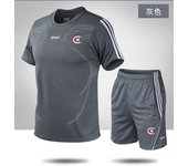 2024 Summer quick drying sports suit breathable men's casual fashion running training suit loose fitting fitness suit
