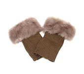 1 Pair Women Winter Autumn Leg Warmers Lady Crochet Knit Fur Trim Leg Boat Socks Thick Women Cuffs Toppers Boot Socks New