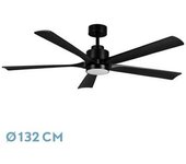 FABRILAMP Ventilador DC Cairo 24W Negro 5 Aspas - Potente Motor - Control Remoto