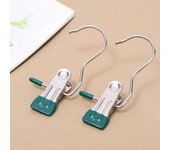 10pcs Stainless Steel Clothespins with Hook Laundry Organizer Portable Hanging Clip Closet Hanger Efficient Clothes Management