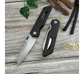 KS 2050 Mixtape Folding Knife 3.1" 440C Stonewashed Blade, Black Nylon Fiber Handles Fruit Pocket Knife Utility Knife EDC Tool